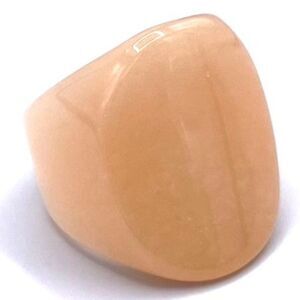 Blush with Yellow Gold Iridescent Glitter Acrylic Oval Chunky Ring Size 7